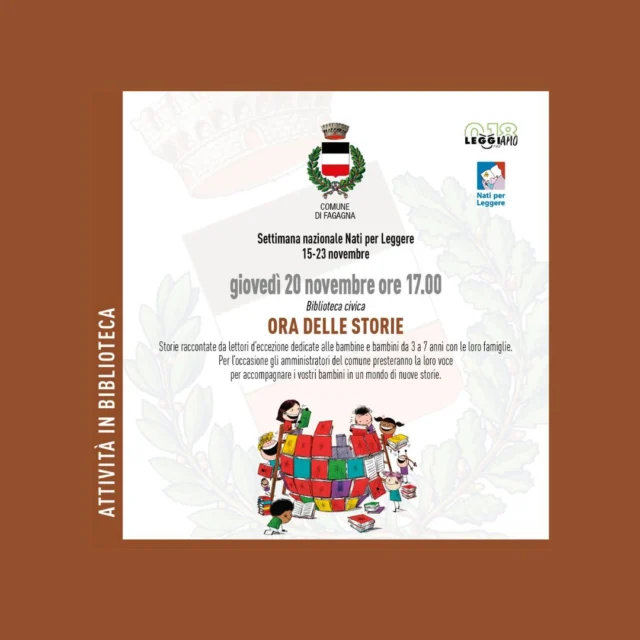 📖ORA DELLE STORIE🧒

📅 giovedì 20 novembre
⏰ ore 17:00
📍 Biblioteca civica

Storie raccontate da lettori di eccezione dedicate ai bambini dai 3 ai 7 anni con le loro famiglie.

Per ulteriori informazioni: https://comunicacity.net/fagagna/ - https://www.comune.fagagna.ud.it/
