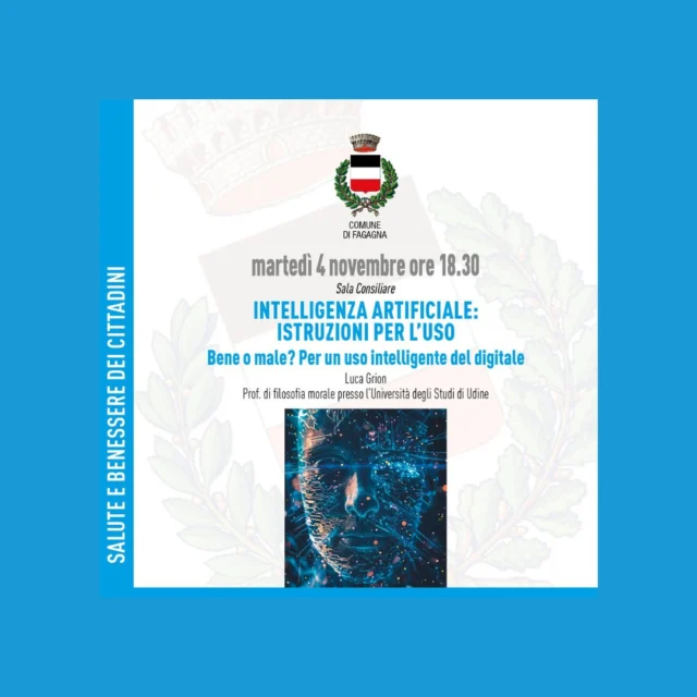 🤖INTELLIGENZA ARTIFICIALE: istruzioni per l'uso🧠

📅 martedì 4 novembre
⏰ ore 18:30
📍 Sala Consiliare

Incontro per un uso intelligente del digitale.

Per ulteriori informazioni: https://comunicacity.net/fagagna/ - https://www.comune.fagagna.ud.it/
