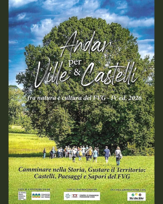 🏡 ANDAR PER VILLE&CASTELLI 🏰
fra natura e cultura del FVG - IV ed. 2026

Aprono le porte Ville e Castelli per esperienze uniche, dove il visitatore è un ospite.

📅 sabato 12 settembre
⏰ dalle 17:00 alle 21:00
📍 Casaforte La Brunelde - Fagagna

Il tour, della durata di 4 ore, comprenderà le seguenti attività:
🏰 visita alla dimora storica con i proprietari a fare da guida (1 ora)
🚶 passeggiata facile in natura, a piedi, con le guide attorno alla dimora storica (2 ore)
🍅 degustazione d’autore nella dimora storica, con i prodotti del territorio (1 ora)

In caso di maltempo verrà annullata solo la passeggiata tramite comunicazione il giorno prima del tour.

Prezzi: 15 € per visita guidata + passeggiata guidata | 10 € per le degustazioni (facoltative)

Per info e prenotazioni: https://www.aicsculturaturismofvg.it/andar-per-ville-castelli/ | info@labrunelde.it indicando nome-cognome, data/castello di interesse, n° persone, n° degustazioni
Ad ogni prenotazione effettuata seguirà una conferma