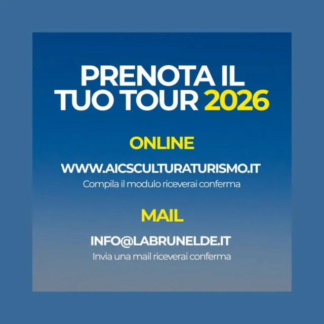 📢 PRENOTATE I TOUR DI QUESTO WEEKEND 🤩
La Brunelde e Poggio Stringher vi aspettano!

Vi ricordiamo che in occasione della 4a edizione di Andar per Ville e Castelli ci saranno due tour questo weekend.

📅 sabato 12 settembre
⏰ ritrovo alle 17:00 
📍 Casaforte La Brunelde - Fagagna

🏰 Visita alla casaforte, ricca di arredi e atmosfera d’altri tempi, accolti dal conte Maurizio d’Arcano, storica famiglia del Friuli Venezia Giulia, che abita la dimora da 800 anni. 

🚶 Camminata serale (turistica 5km) con la guida Tania Beinat 

🍇Firmano la degustazione: 
Birra Dimont, birrificio artigianale di montagna - Arta Terme 
Lombo di Fagagna, macelleria Mario Lizzi - Fagagna
Frico morbido, Cucina di Carnia - Villa Santina
Polenta e biscotti, Antico Molino f.lli Persello - Colloredo di Montalbano

🥾Consigliato l'utilizzo di scarpe antiscivolo, bastoncini, acqua, cappellino, antizanzare, cambio scarpe/vestiti. 
__________

📅 domenica 13 settembre
⏰ ritrovo ore 08:30
📍 Poggio Stringher - Martignacco

🏰 Visita al Poggio Stringher, villa di origine cinquecentesca circondata da alberi secolari, guidati dal conte Lodovico Nicolis di Robilant, che abita l’affascinante dimora di famiglia. 

🚲 Giro in bicicletta (turistico 16 km-saliscendi-tratti sterrati) con la guida bike Tomaso Tomè. Visita alla chiesetta medievale di Sant’Andrea (affreschi del XIV sec.), di proprietà dell’az. vitivinicola Borgo Sant’Andrea.

🚴 Attrezzatura consigliata: bici normale/elettrica, acqua, caschetto, cambio scarpe/vestiti. 
Grazie a WELIKEBIKE è possibile noleggiare la bici elettrica, da richiedere con l’iscrizione, la troverete in loco. 

🍇Firmano la degustazione:
Formaggi Latteria sociale di Brazzacco - Moruzzo 
Olio, Consorzio olio FVG - Martignacco 
Miele, Lodovico Nicolis di Robilant - Martignacco
Vini offerti dalla famiglia 
__________

Info&prenotazioni:
 www.aicsculturaturismofvg.it - Andar per Ville&Castelli 
mail: info@labrunelde.it 
Se maltempo annullate SOLO le passeggiate
Liberalità in loco ad AICS (contanti) 
Visita + camminata €15 
Degustazione (facoltativa) €10