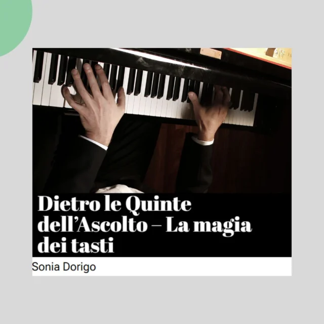 🤫 DIETRO LE QUINTE DELL’ASCOLTO 🎹
La magia dei tasti

Dietro le Quinte dell’Ascolto è un percorso laboratoriale e interattivo pensato per avvicinare il pubblico di ogni età alla magia del teatro, abbattendo ogni barriera di forma e convenzione.

📅 martedì 27 ottobre
⏰ ore 18:00
📍 Teatro Sala Vittoria

In preparazione al Concerto di Paolo Restani – Pianoforte
Avvicinare il pubblico alle sonorità, all’estensione e alla potenza espressiva del pianoforte solista.

Ingresso omaggio
Per informazioni: info@teatrovittoria-fagagna.it | biglietteria@teatrovittoria-fagagna.it | 352 053 0058 | Sito web teatrovittoria-fagagna

@teatrovittoriadifagagna