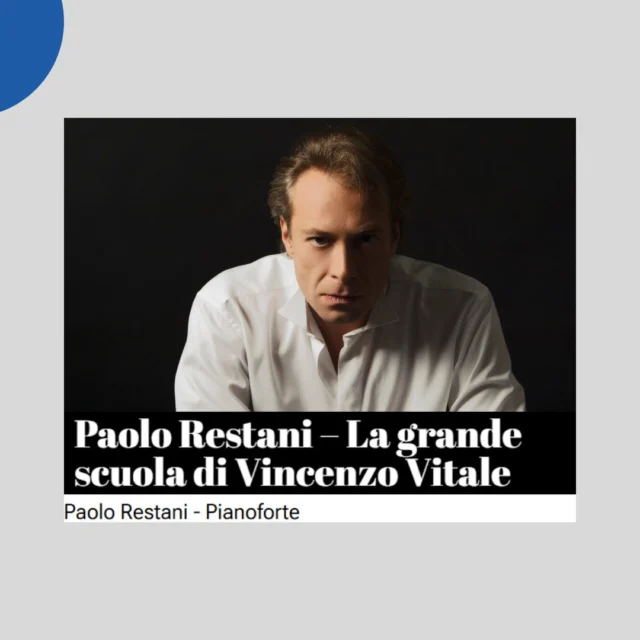 🎼 LA GRANDE SCUOLA DI VINCENZO VITALE 🎹
Paolo Restani

Restani è stato allievo di Vincenzo Vitale, figura centrale della scuola pianistica italiana del Novecento, fondata sul controllo del gesto, sull’ascolto e sulla ricerca della sonorità.

📅 sabato 31 ottobre
⏰ ore 20:45
📍 Teatro Sala Vittoria

✒️ PROGRAMMA ✒️
Claude Debussy
Élégie
Rêverie
La cathédrale engloutie – Préludes Livre I, n° 10
La plus que lente – Valse

Frederic Chopin
Notturno op. posth – lento con gran espressione
Notturno op. 9 n° 1 – larghetto
Polonaise op. 40 n° 2 – allegro maestoso
Scherzo n° 2 op. 31 – presto

Sergej Rachmaninov
Preludio op. 32 n° 10 – lento
Preludio op. 32 n° 5 –  moderato
Preludio op. 3 n° 2 – lento

Franz Liszt
Après une lecture du Dante: Fantasia quasi Sonata S.161/VII

Il programma potrà subire variazioni
Biglietti: Intero 17€ | Ridotto 14€
Per informazioni: info@teatrovittoria-fagagna.it | biglietteria@teatrovittoria-fagagna.it | 352 053 0058 | Sito web teatrovittoria-fagagna

Prenotazioni e acquisti dal 18 settembre al 31 ottobre:
Via Umberto I, 24 - Fagagna
Giovedì, venerdì e sabato dalle 09:00 alle 13:00 e dalle 15:00 alle 18:00
Gli orari di biglietteria dal 1 novembre saranno comunicati successivamente.

@teatrovittoriadifagagna