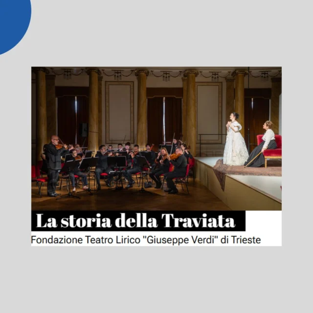 📖 LA STORIA DELLA TRAVIATA 🎼
Fondazione Teatro Lirico “Giuseppe Verdi” di Trieste

La prima stagione di Vittoria Musica si apre con un grande titolo del repertorio lirico: La Traviata di Giuseppe Verdi, proposta dal Teatro Lirico “Giuseppe Verdi” di Trieste in una riduzione agile e coinvolgente. 

Una scelta pensata come porta d’ingresso al teatro musicale, capace di conservarne la forza drammatica, la ricchezza musicale e la profondità emotiva, rendendola al tempo stesso accessibile anche a un pubblico nuovo.

📅 sabato 17 ottobre
⏰ ore 20:45 (durata di un’ora senza intervallo)
📍 Teatro Sala Vittoria

Riduzione in un atto di Andrea Stanisci da La Traviata di Giuseppe Verdi

Nuova orchestrazione a cura di Emanuele Stracchi
Konzertmeister Stefano Furini
regia di Andrea Stanisci
scene e costumi a cura di Andrea Stanisci
luci di Francesco Sivi

Personaggi e interpreti:
Violetta Valéry – Yulia Merkudinova
Alfredo Germont – Kristian Marušić
Giorgio Germont – Jure Počkaj
Annina/ Narratrice – Daniela Gattorno

Biglietti: Intero 17€ | Ridotto 14€
Per informazioni: info@teatrovittoria-fagagna.it | biglietteria@teatrovittoria-fagagna.it | 352 053 0058 | Sito web teatrovittoria-fagagna

Prenotazioni e acquisti dal 18 settembre al 31 ottobre:
Via Umberto I, 24 - Fagagna
Giovedì, venerdì e sabato dalle 09:00 alle 13:00 e dalle 15:00 alle 18:00
Gli orari di biglietteria dal 1 novembre saranno comunicati successivamente.

@teatrovittoriadifagagna